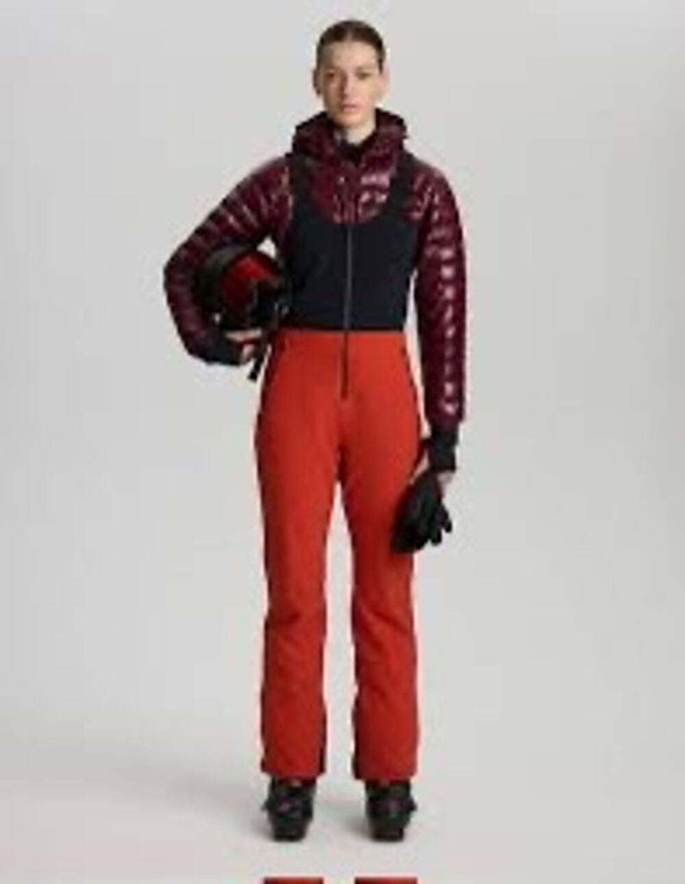 Aztech Mountain Top to Bottom Bib Ski Pants Orange Crush Black Size 40 NWT